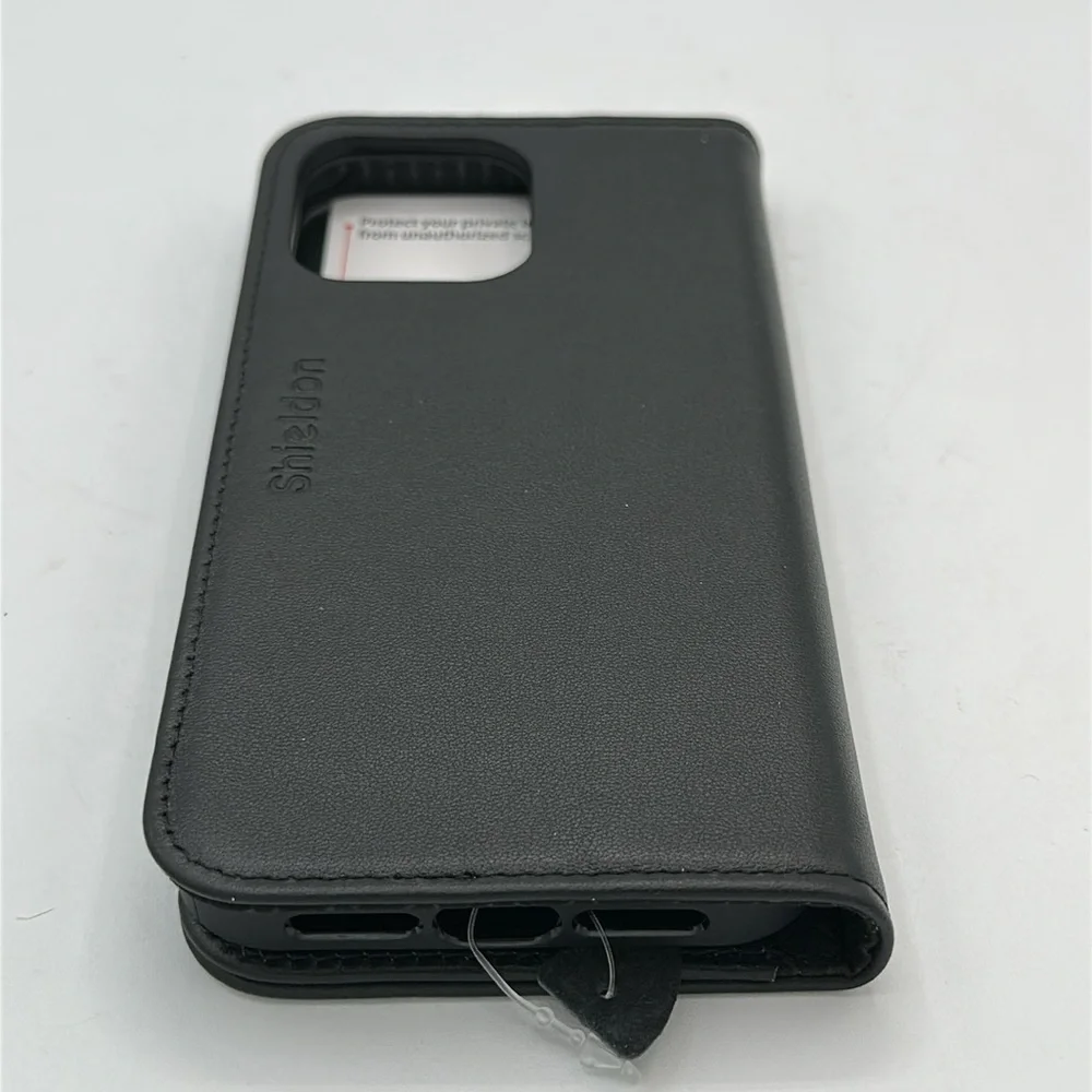SHIELDON black leather flip cover case for iPhone 14 Pro Max 5G 6.7